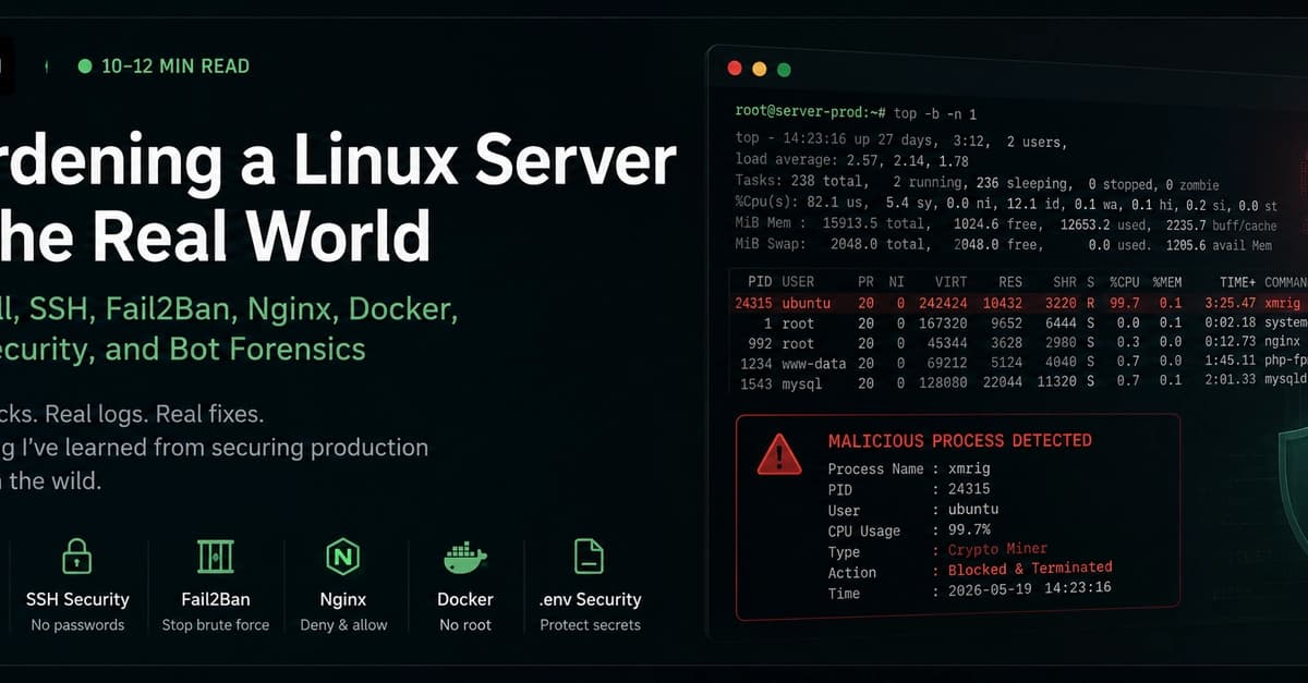 Hardening a Linux Server: Firewall, SSH, Fail2Ban, Nginx, and .env Protection