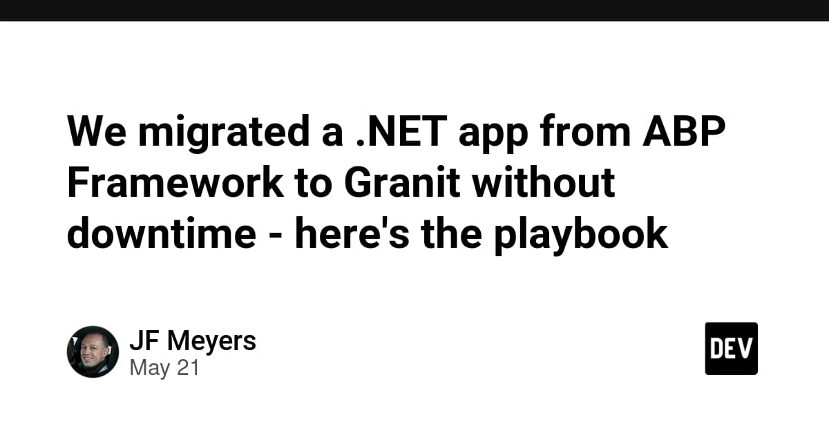 Migrating a .NET App from ABP Framework to Granit: A Zero-Downtime Playbook