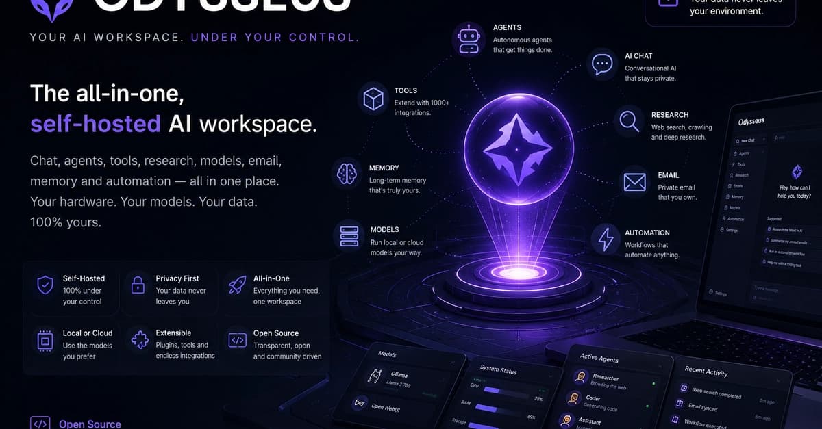 Odysseus: Self-Hosted AI Workspace Bundles Chat, Email, Calendar