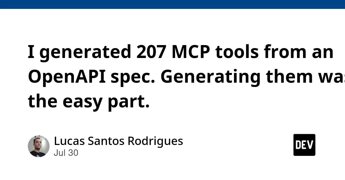 Generating 207 MCP Tools from OpenAPI: A Case Study in Fail-Closed Generation