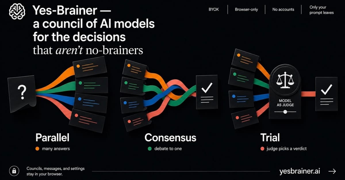 Yes-Brainer: An LLM Council That Debates in Your Browser